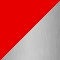 Taburet Hestia obdélníkový Červená / stříbrná
